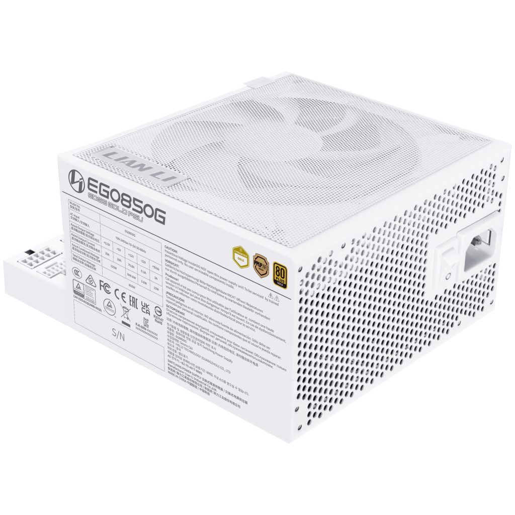 Lian Li EDGE GOLD 850 80 PLUS Gold power supply, PCIe 5.1, ATX 3.1 - 850 Watt, white