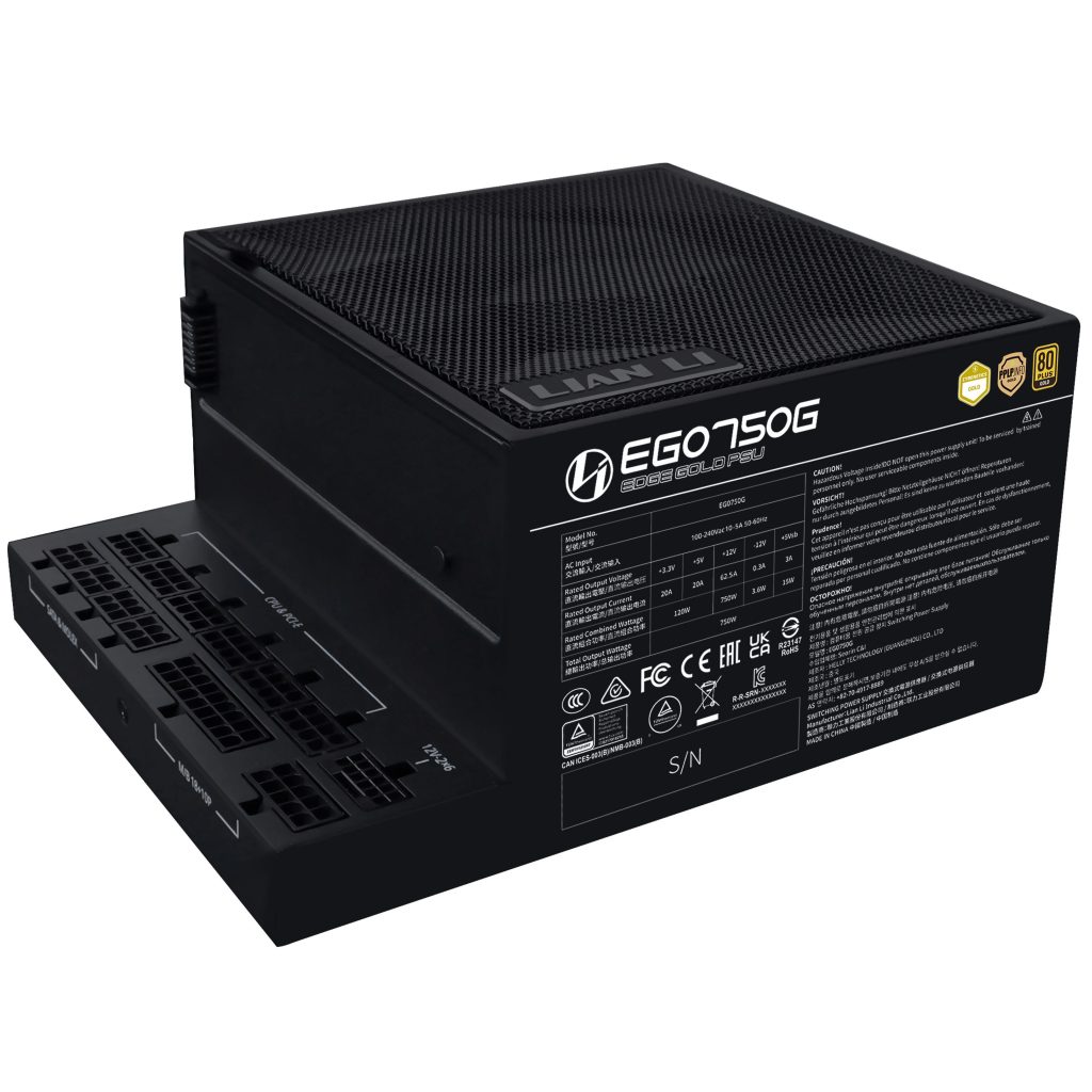 Lian Li EDGE GOLD 750 80 PLUS Gold power supply, PCIe 5.1, ATX 3.1 - 750 Watt, black