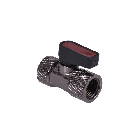 Phobya 2 Way Ball Valve G1/4 - Knurled - Black Nickel