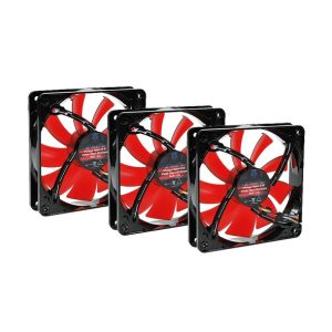 Phobya Nano-G 12 PWM Silent 1500rpm RED LED 120x120x25mm (3xFan Pack)
