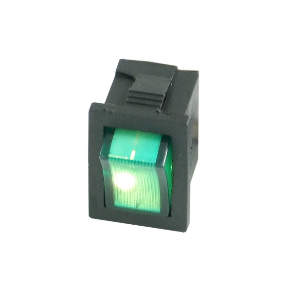 Phobya Rectangular toggle switch - green lighting - unipolar ON/OFF ...