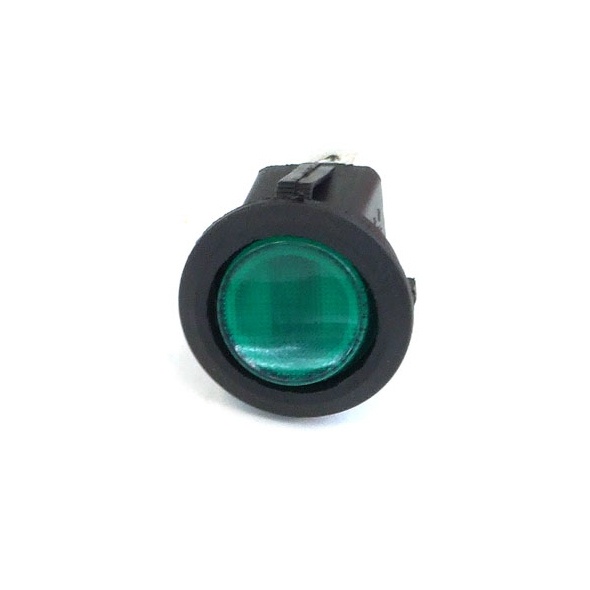 Phobya Round toggle switch - green lighting - unipolar ON/OFF black (3 ...