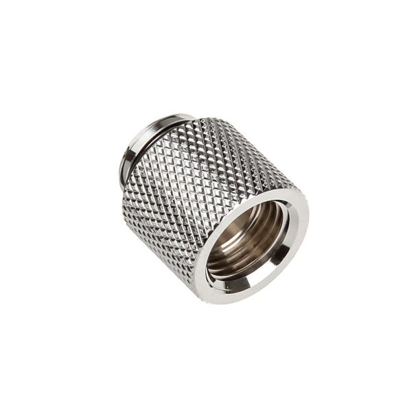 Bitspower adapter G1/4 inch AG to G1/4 inch IG – 15mm, shiny silver