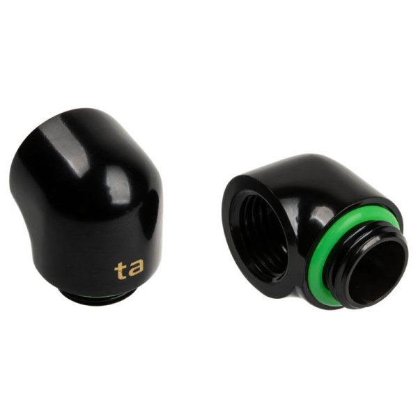 Bitspower Touchaqua adapter 90 degrees G1/4 inch AG to G1/4 inch IG – pack of 2, black