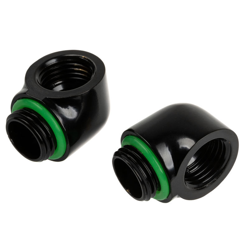 Bitspower Touchaqua adapter 90 degrees G1/4 inch AG to G1/4 inch IG - pack of 2, black