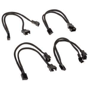 Akasa PWM fan splitter, pack of 4 - black