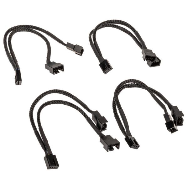 Akasa PWM fan splitter, pack of 4 – black
