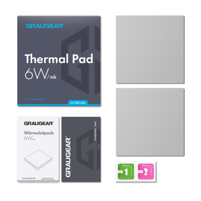 Graugear thermal pad for CPU or memory, 100 x 100 x 1 mm / 100 x 100 x 1.5 mm : image 2