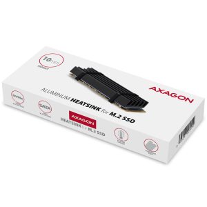AXAGON CLR-M2L10 passive M.2 SSD heatsink - 2280, 10 mm height, aluminum, black : image 6