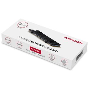 AXAGON CLR-M2L3 passive M.2 SSD heatsink - 2280, 3 mm height, aluminum, black