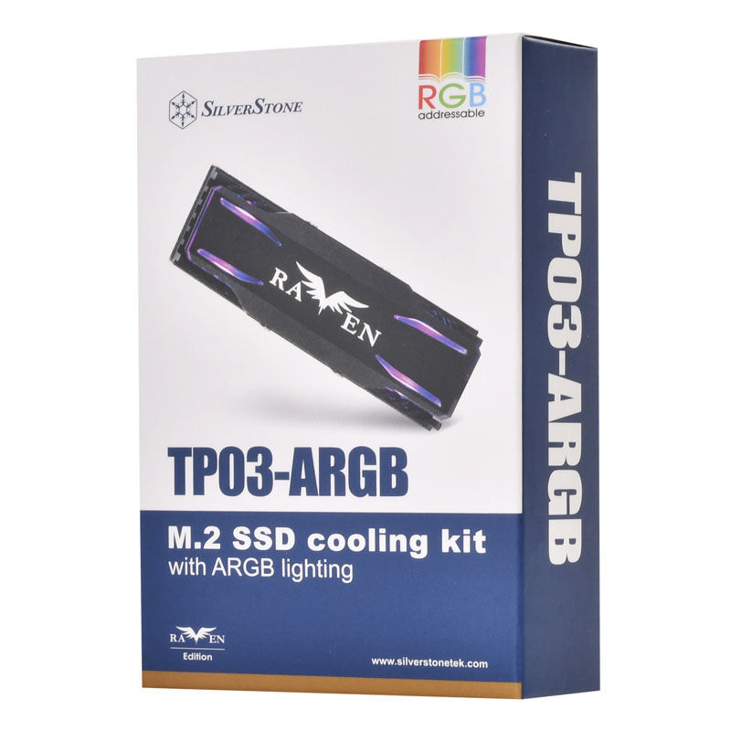 SilverStone SST-TP03-ARGB - M.2 SSD cooler with ARGB - black