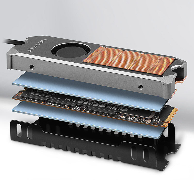 AXAGON CLR-M2FAN cooler for M.2 2280 SSD