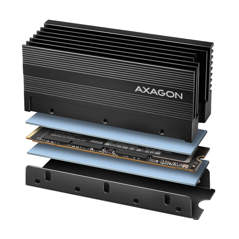 AXAGON CLR-M2XL passive - M.2 SSD, 2280 - aluminum heat spreader with cooling fins : image 3