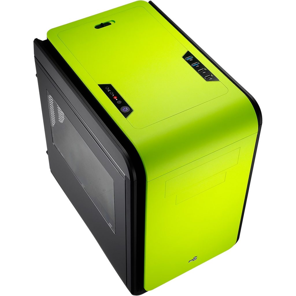 Aerocool Dead Silence Green Gaming Cube Case with Side Window ...