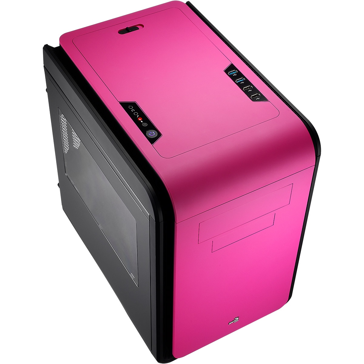 Aerocool Dead Silence Pink Gaming Cube Case with Side Window ...