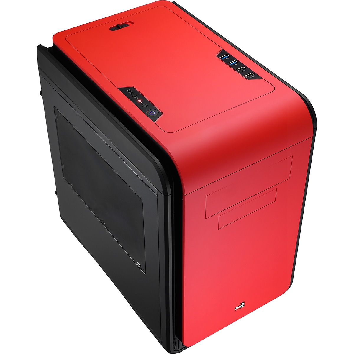 Aerocool Dead Silence Red Gaming Cube Case with Side Window ...