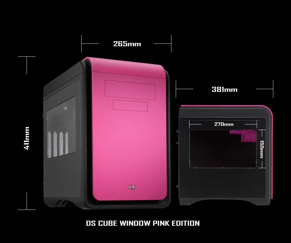 Aerocool DS Cube Window - black/pink