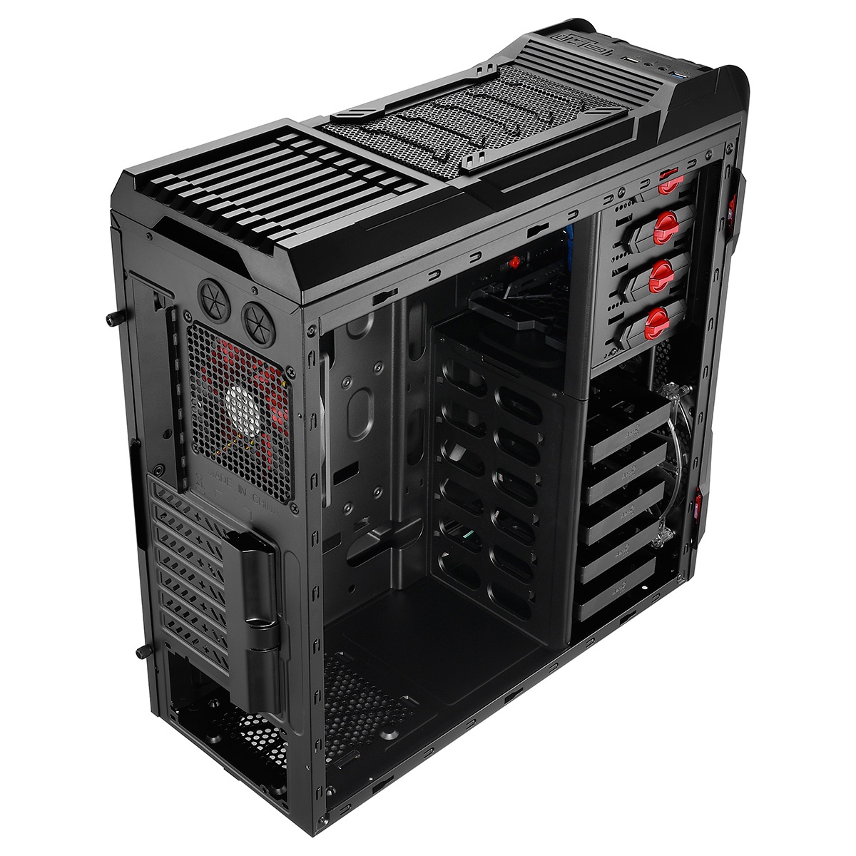 Aerocool GT-R Black Midi Tower Gaming Case - Toolless