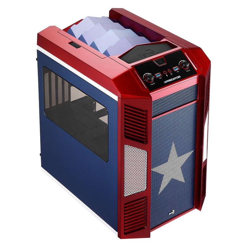Aerocool Xpredator Cube Micro-ATX Chassis - blue/red