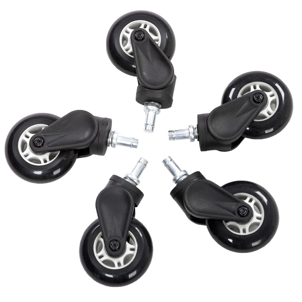 AKRACING Rollerblade Caster Wheels Set of 5 - White
