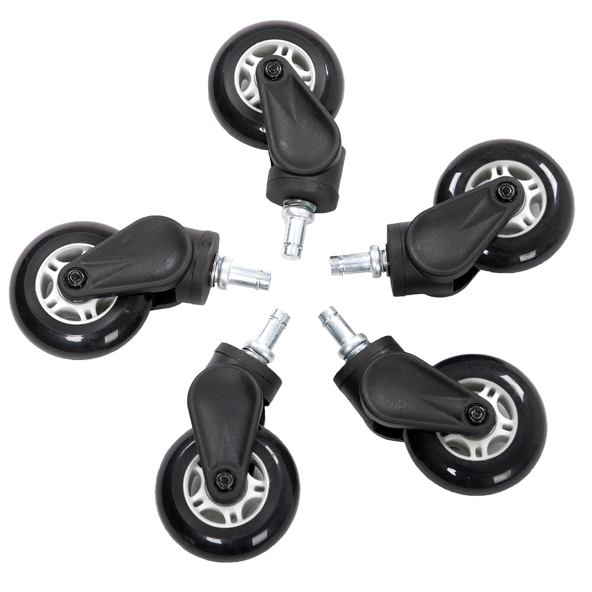 AKRACING Rollerblade Caster Wheels Set of 5 - White