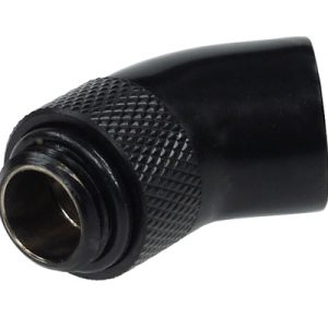 Alphacool angled adaptor 45- - revolvable - G1/4 outer thread to G1/4 inner thread - Deep Black