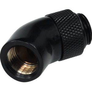 Alphacool angled adaptor 45- - revolvable - G1/4 outer thread to G1/4 inner thread - Deep Black