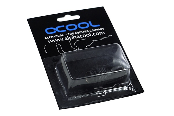 Alphacool angled adaptor 45- - revolvable - G1/4 outer thread to G1/4 inner thread - Deep Black