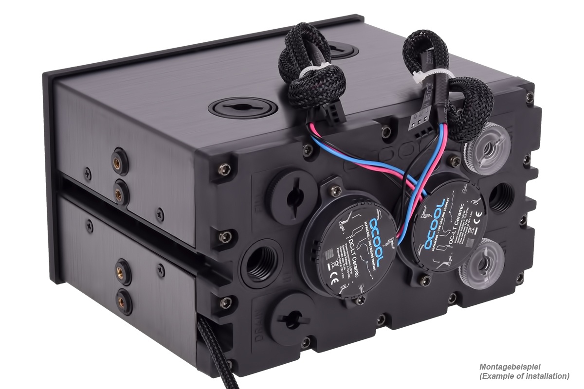 Alphacool Eisfach - Single Laing DC-LT - Dual 5,25 Bay Station incl. 2x Alphacool DC-LT 2400