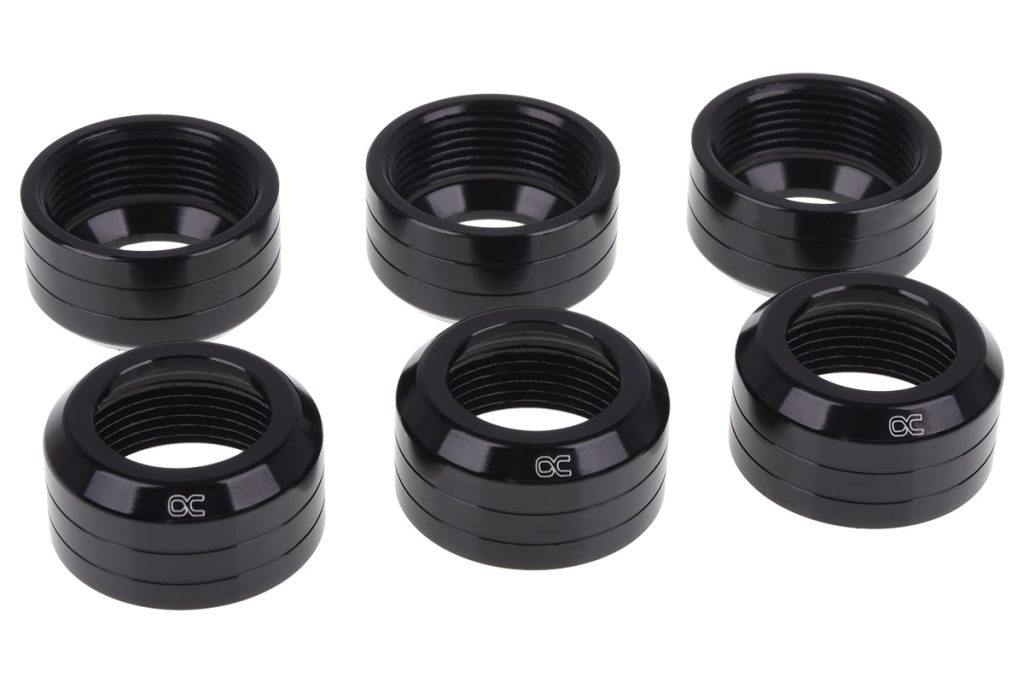 Alphacool Eiszapfen 13mm HardTube Compression Ring 6 Pack - Deep Black