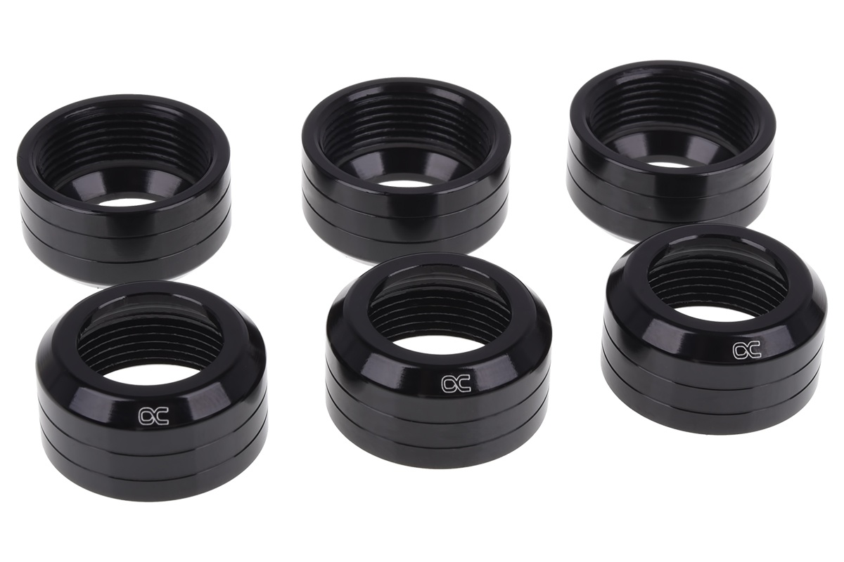 Alphacool Eiszapfen 13mm HardTube Compression Ring 6 Pack - Deep Black