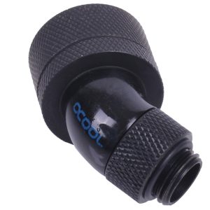 Alphacool HF 19/13 Compression Fitting 45degree Rotary G1/4 - Deep Black