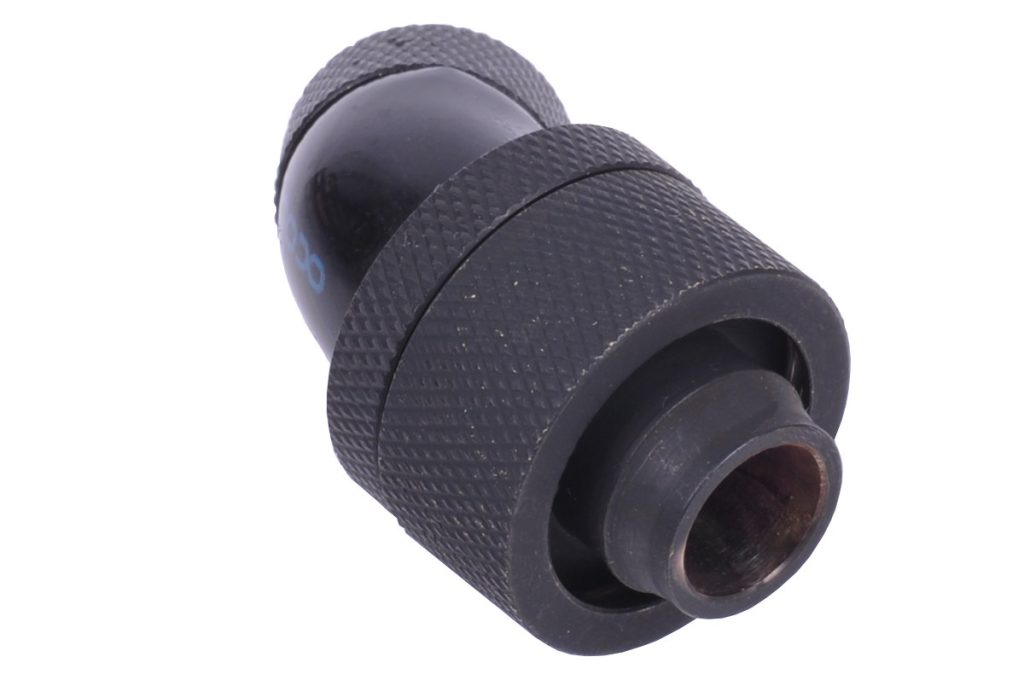 Alphacool HF 19/13 Compression Fitting 45degree Rotary G1/4 - Deep Black
