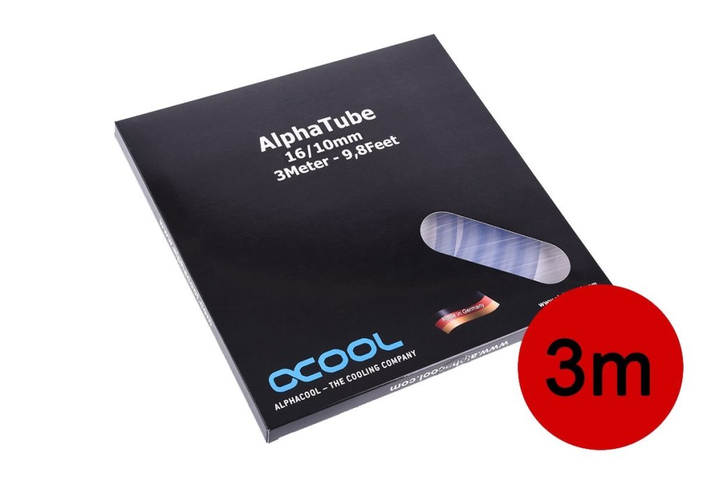 Alphacool tubing AlphaTube HF 16/10 (3/8 ID) - clear 3m (9.8ft) retail ...