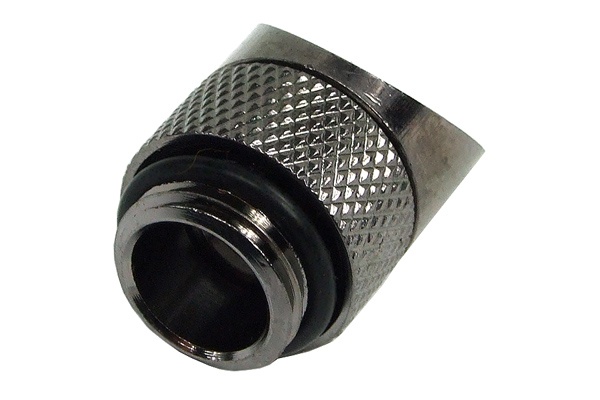 Angled adaptor 45- Rotary G1/4 Outer Thread - G1/4 Inner Thread - Knurled - Black Nickel