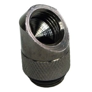 Angled adaptor 45- Rotary G1/4 Outer Thread - G1/4 Inner Thread - Knurled - Black Nickel