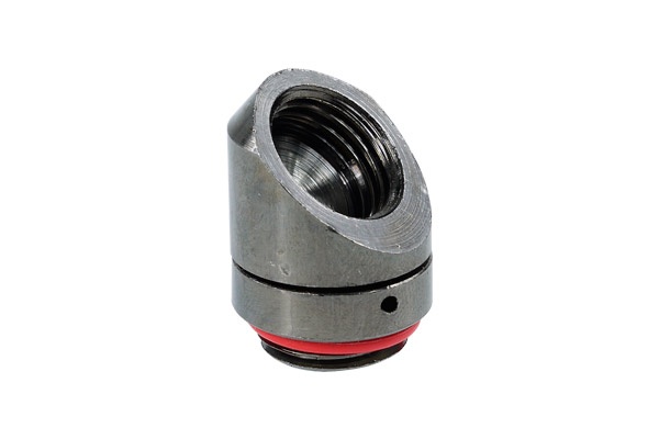 Angled Adaptor 45- Rotary G1/4 To G1/4 IG - Black Nickel