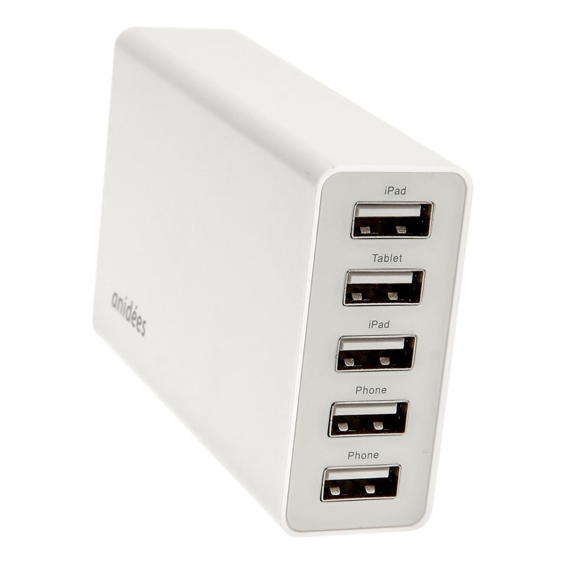 anidees 5 Port USB Charger - 25 Watt