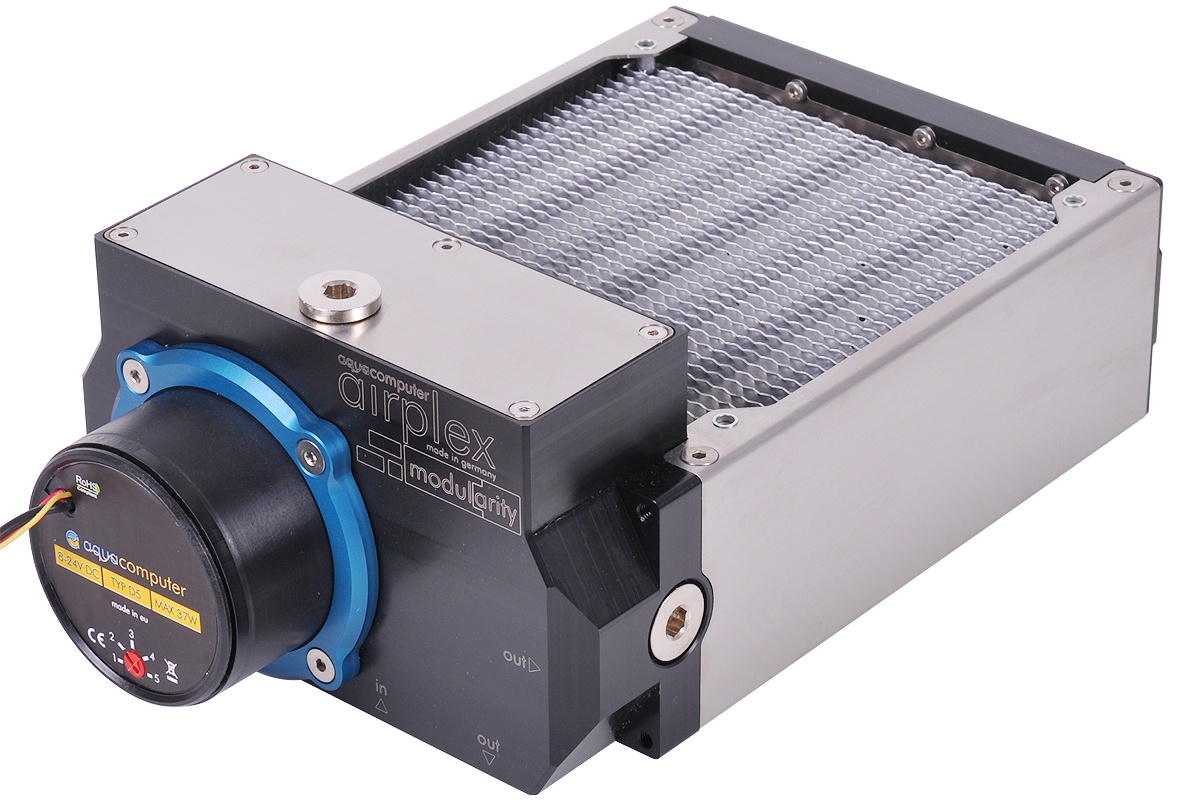 Airplex Radiator Aquacomputer airplex modularity system 140 mm, aluminum fins, D5 pump ...
