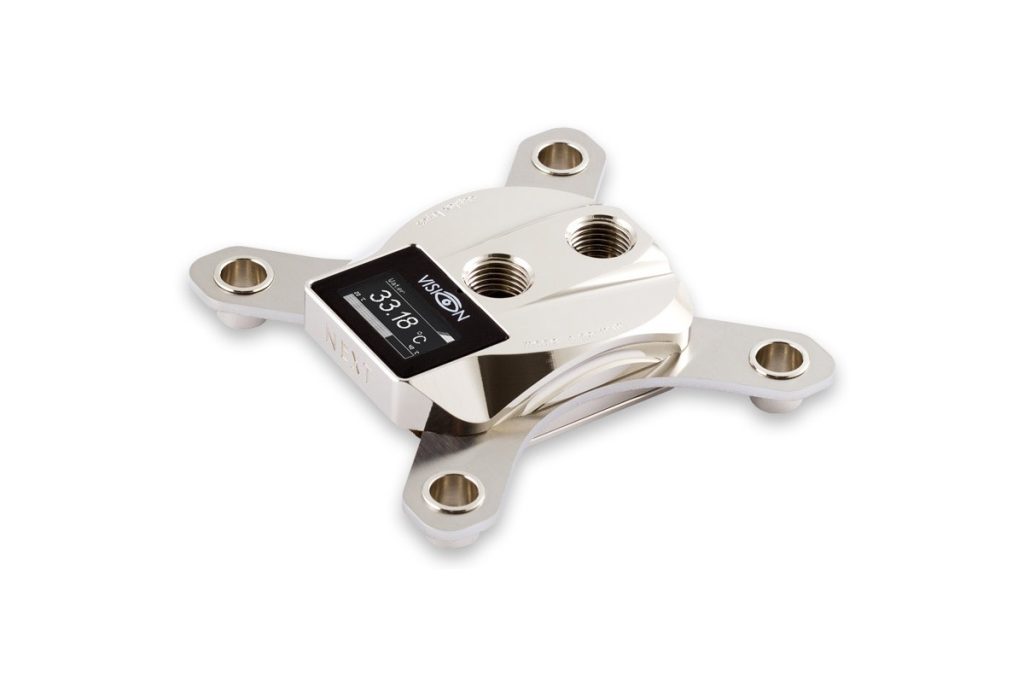 Aquacomputer cuplex kryos NEXT with VISION 2011/2011-3, nickel/.925 silver