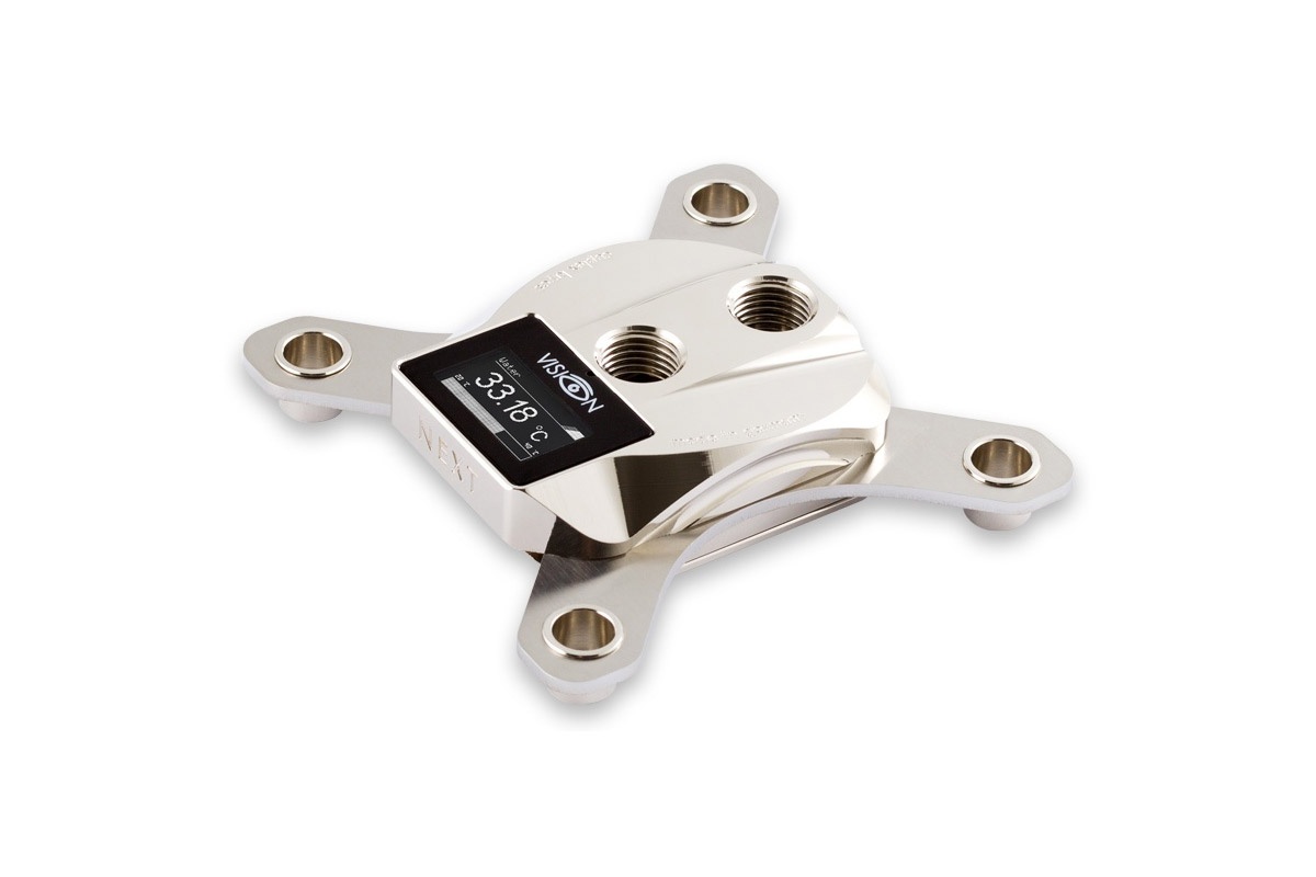 Aquacomputer cuplex kryos NEXT with VISION 2011/2011-3, nickel/.925 silver