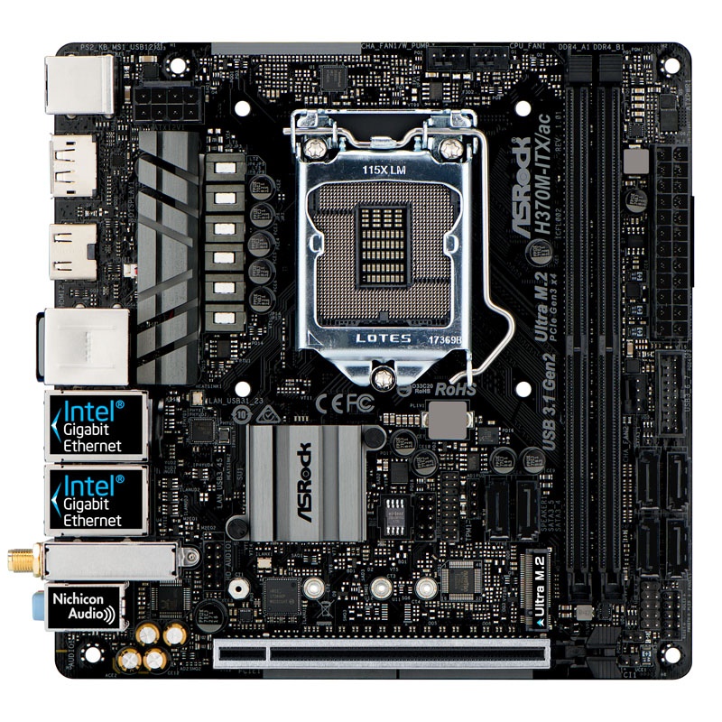 ASRock H370M-ITX / AC, Intel H370 Motherboard - Socket 1151