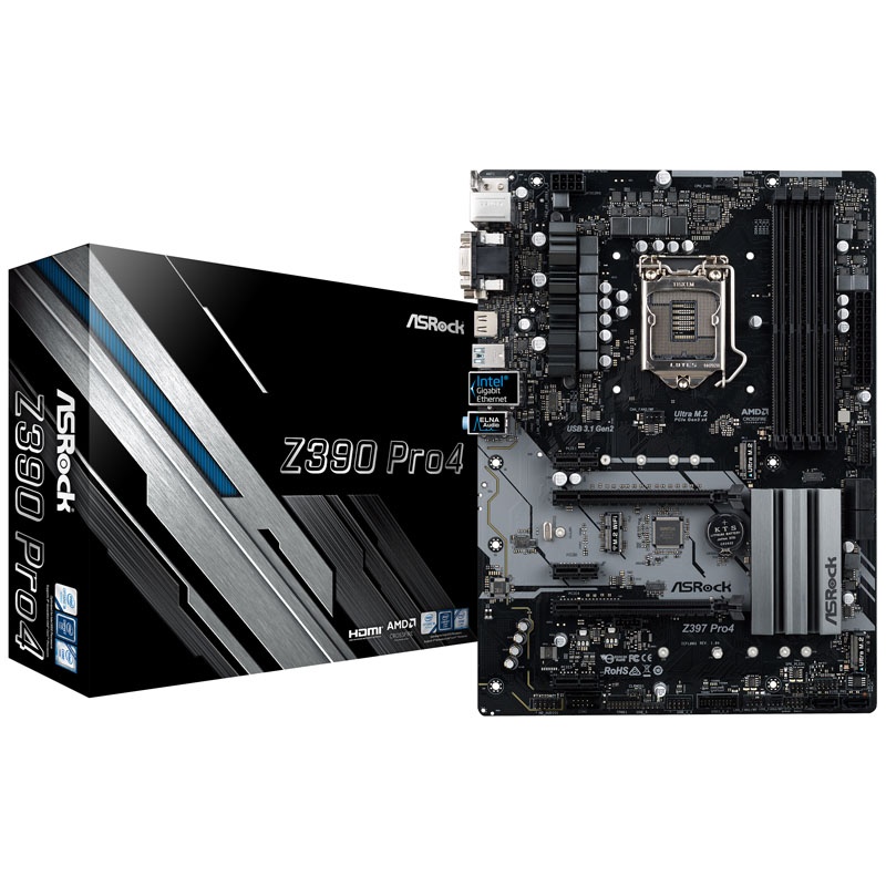 ASRock Z390 Pro 4, Intel Z390 motherboard - socket 1151