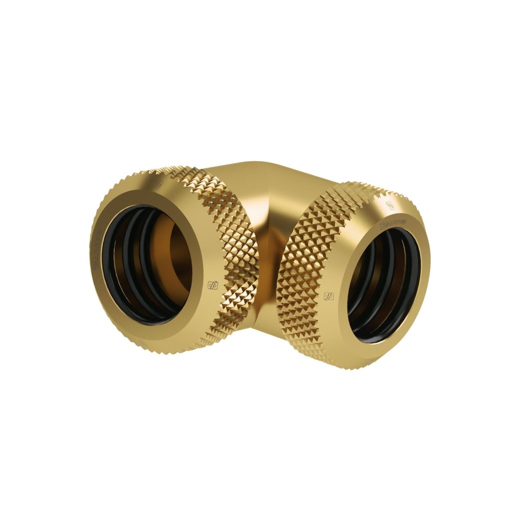 Barrow 14mm OD - Twin Seal Hard Tube 90 Degree Compression Fitting - Gold