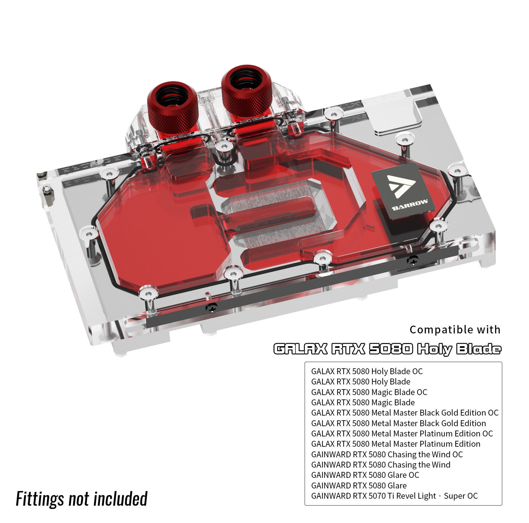 Barrow 5080 GALAX Blade, aRGB Graphics Card Waterblock + Backplate