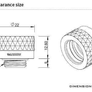 Barrow G1/4 Dazzle Series - 14mm OD Twin Seal Hard Tube Compression Fitting - Gold : image 2