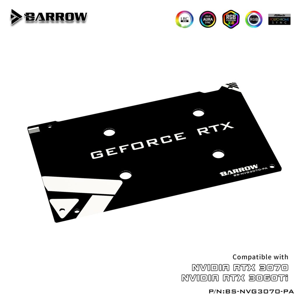 Barrow NVIDIA RTX 3070/3060Ti, Founders LRC 2.0 RGB Graphics Card Waterblock + Backplate - B-Grade