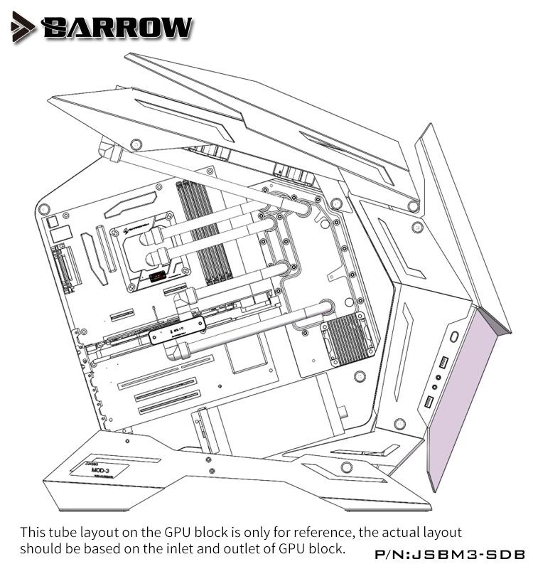 Barrow Waterway LRC 2.0 RGB Distribution Panel (Tray) for JONSBO MOD-3