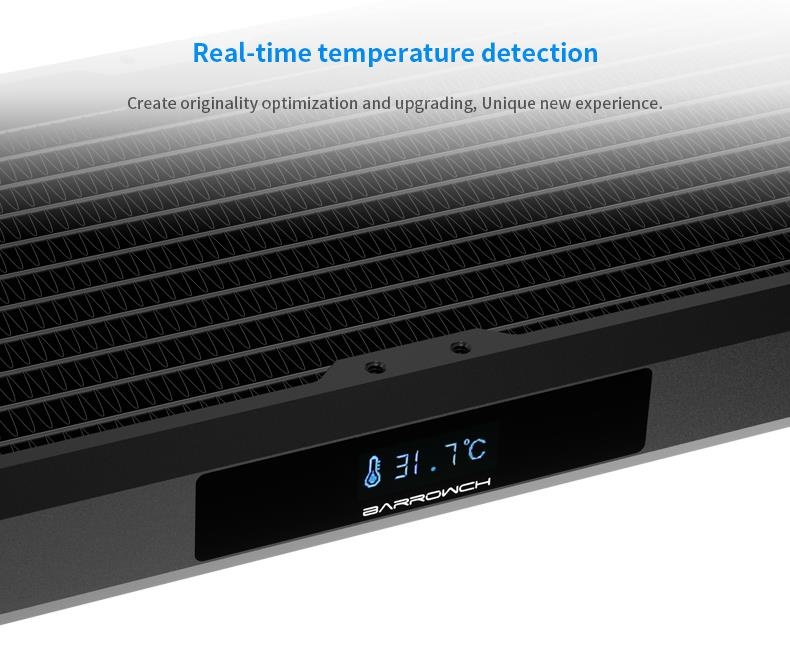 BarrowCH Chameleon Fish 360P OLED Copper Radiator (3x120mm) - Black ...