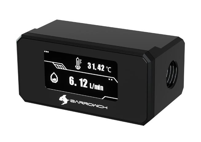 BarrowCH G1/4 Digital OLED Display Flow and Temperature Sensor - Black ...